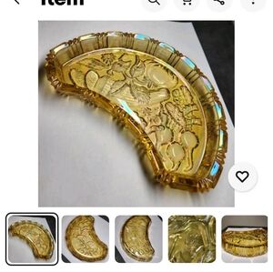 Vintage Fenton 100 Year Anniversary Iredescent Amber Dish